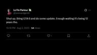 Fans share their opinion on Grand Theft Auto 6 delay rumor 3/4 (Image via X)